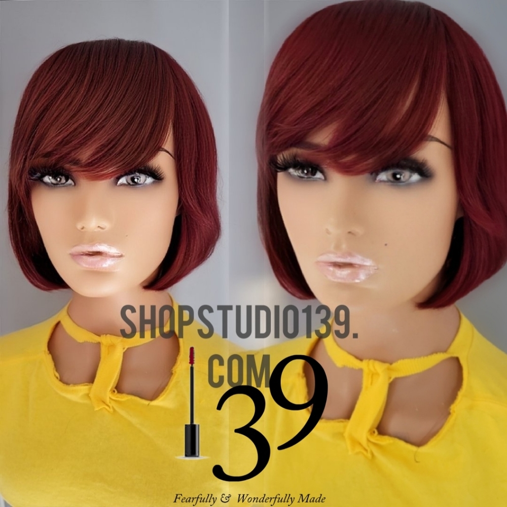 100 human hair bang bob wig